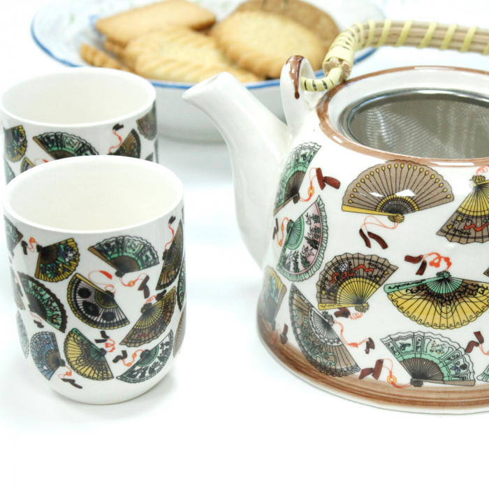 Set Ceainic + 6 Cani din Ceramica cu motive chinezesti [2]