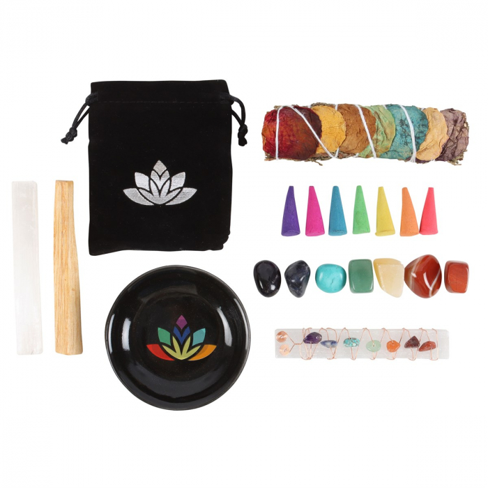 Kit pentru Vindecare si Bunastare, 7 Chakre cu Fumigatie & Pietre semipretioase [3]