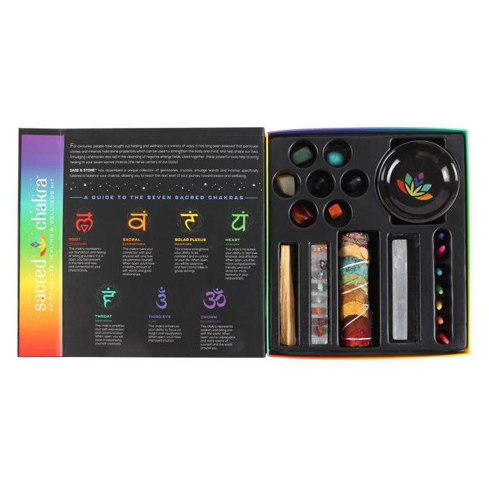 Kit pentru Vindecare si Bunastare, 7 Chakre cu Fumigatie & Pietre semipretioase [2]