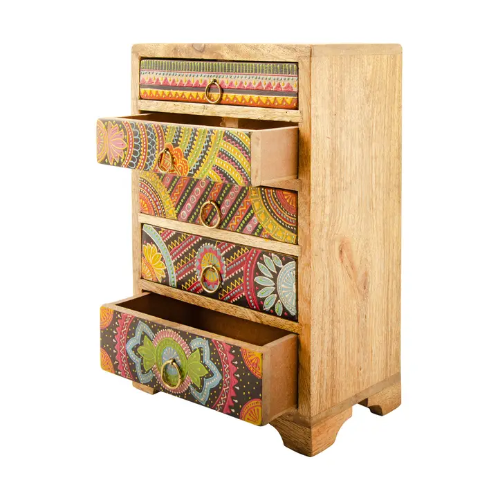 Sharifa dulapior african pictat, 5 sertare [2]