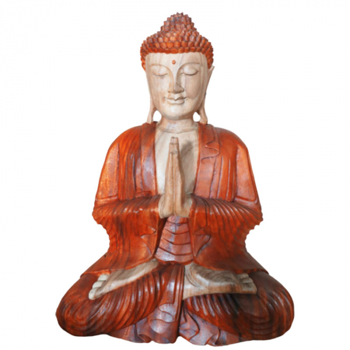 Statueta Buddha Ruga sculptata manual, 30 cm [1]