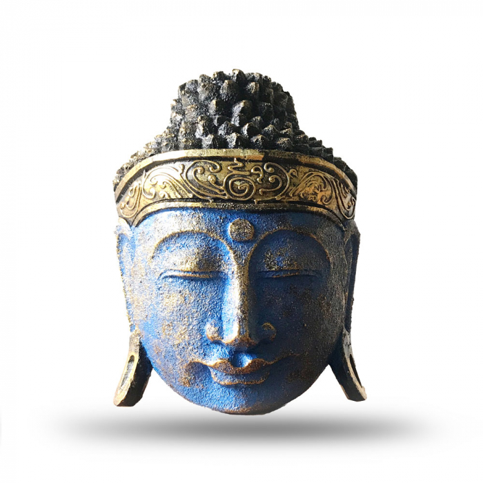 Statueta Cap Buddha, 25 cm, Albastru [1]
