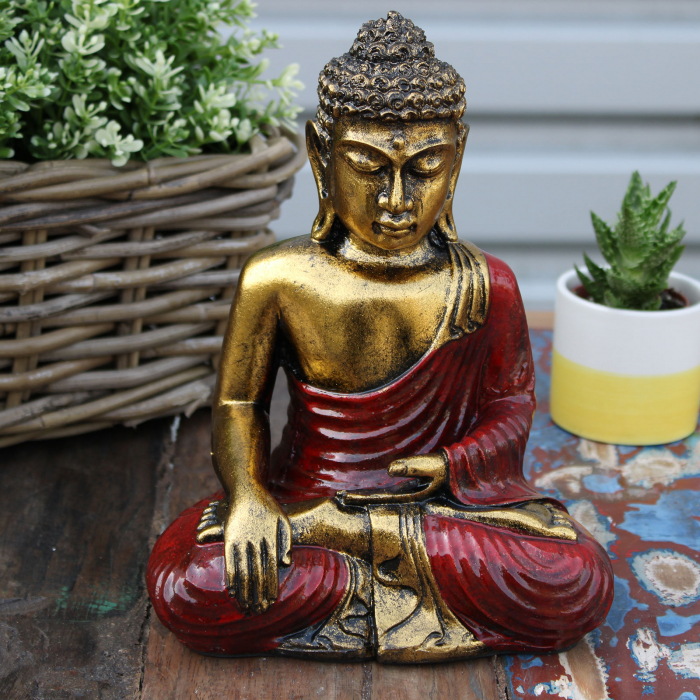 Statueta Feng Shui - Buddha, 22 cm, Rosu [2]