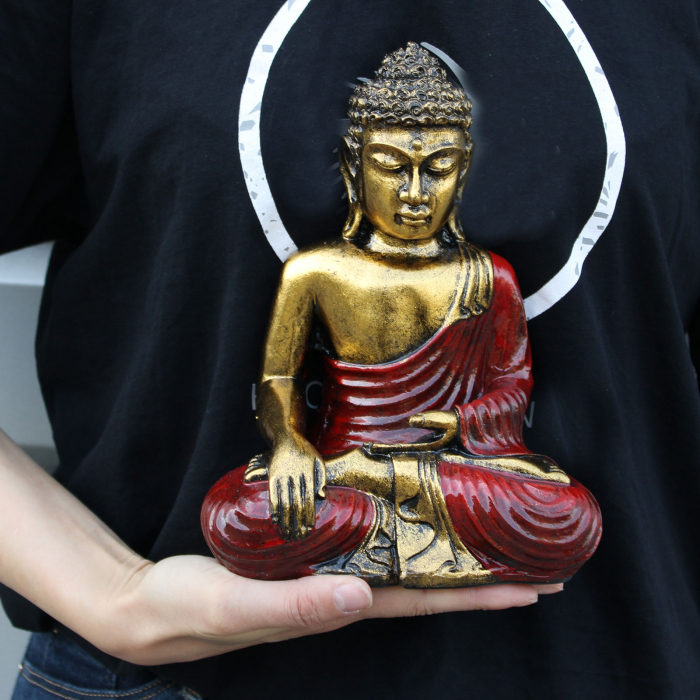 Statueta Feng Shui - Buddha, 22 cm, Rosu [4]