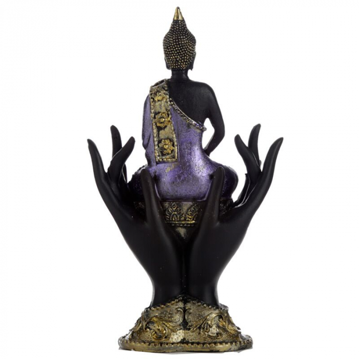 Statueta thailandeza Buddha, Mov-Negru [2]