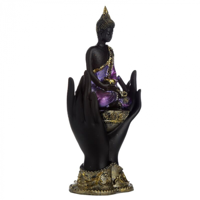 Statueta thailandeza Buddha, Mov-Negru [4]