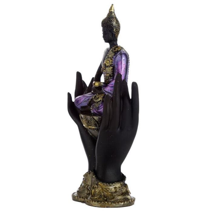 Statueta thailandeza Buddha, Mov-Negru [3]