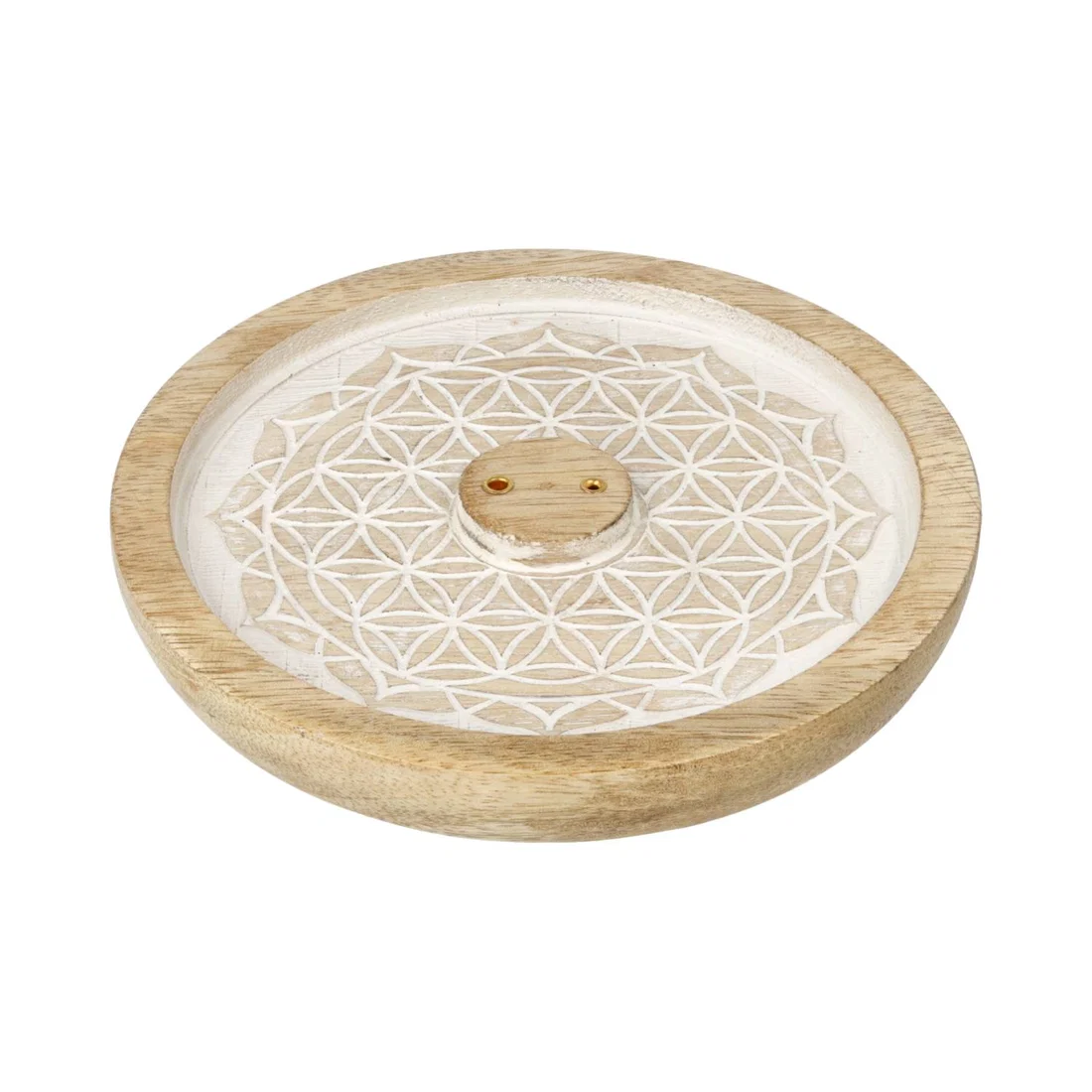 Suport betisoare, Floarea Vietii Mandala, lemn de mango [2]