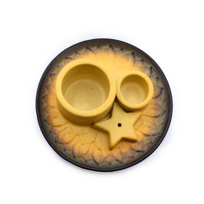 Suport Betisor Palo Santo si Fumigatie – Mandala – Bej si Gri [3]