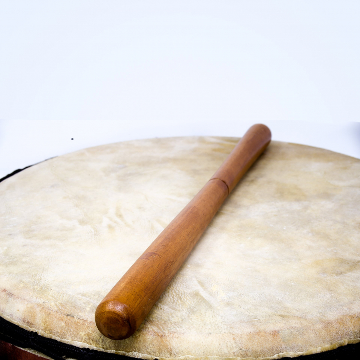 Toba samanica de mana decorata, 38cm, piele de capra [2]