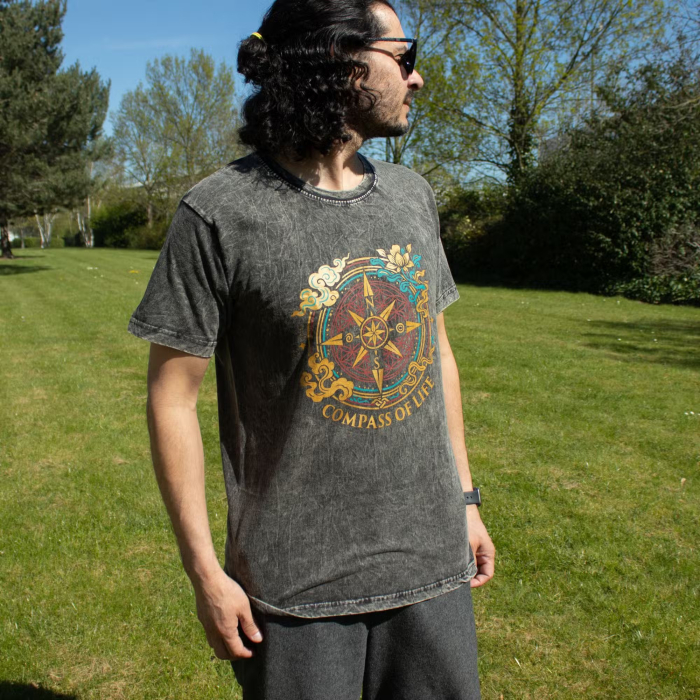 Tricou bumbac – Compasul Vietii – Gri Carbune [2]