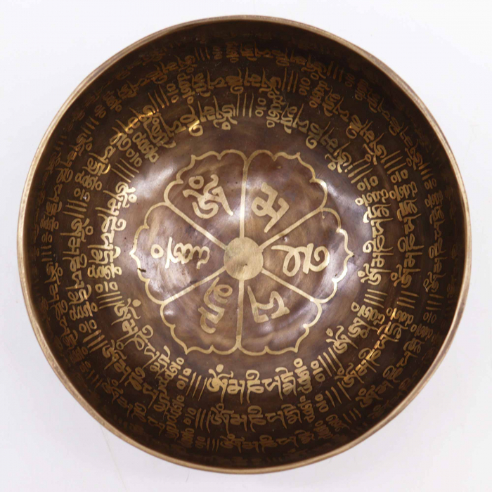 Bol Tibetan cantator cu Argint, Mantra, 16 cm [3]