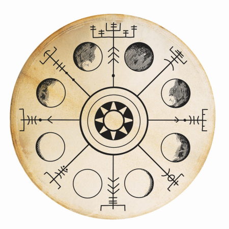 Tobe - Toba Samanica Vegvisir 50 cm, Piele de Capra