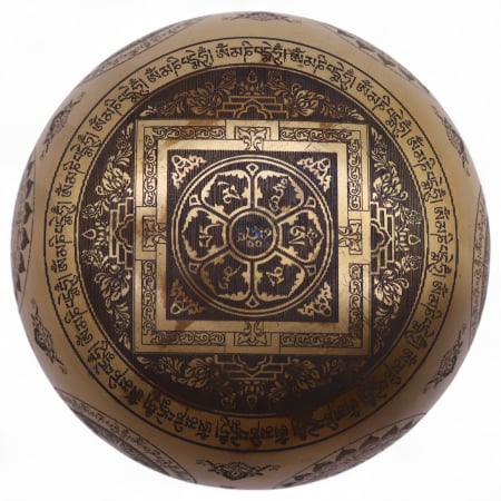 Set de 4 Boluri Cantatoare gravat Yogi din alama pura [2]