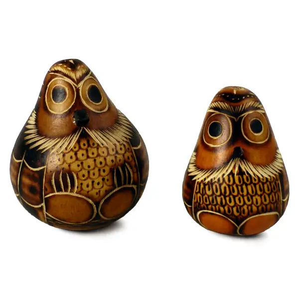 DECORATIUNI - Bufnita mica din dovleac sculptat, Peru