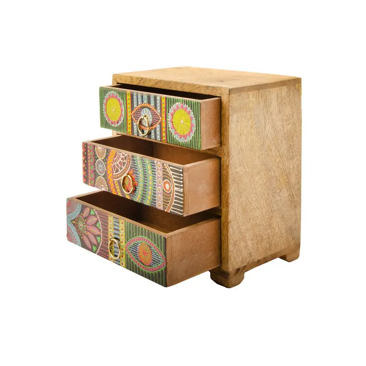 DECORATIUNI - Sharifa dulapior african pictat, 3 sertare
