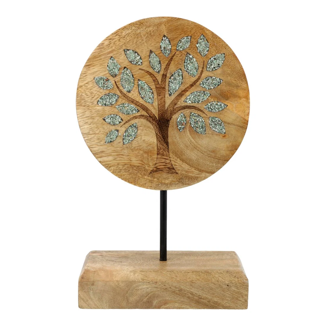 DECORATIUNI - Decoratiune Arborele Vietii din lemn de mango cu Aventurin Verde