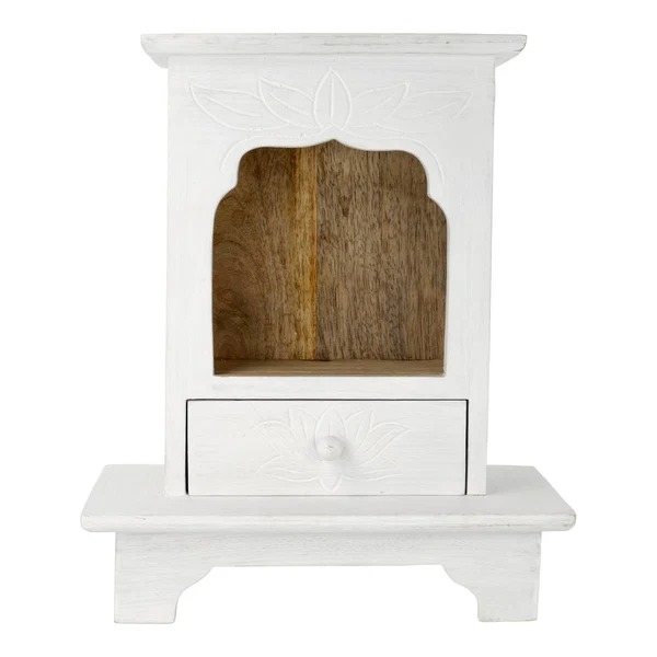 DECORATIUNI - Altar din lemn de mango cu finisaj Whitewash si picioare