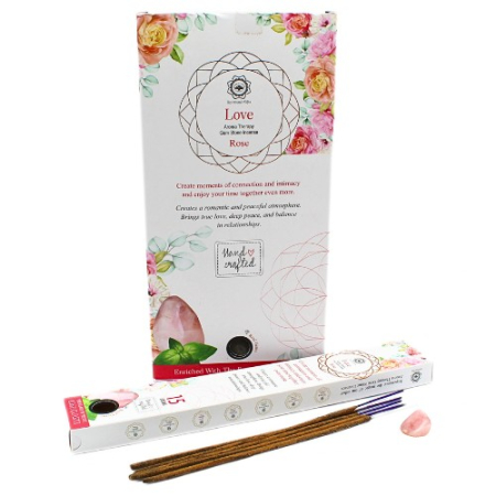 Pietre semipretioase slefuite - Betisoare parfumate Trandafir si Cuart Roz