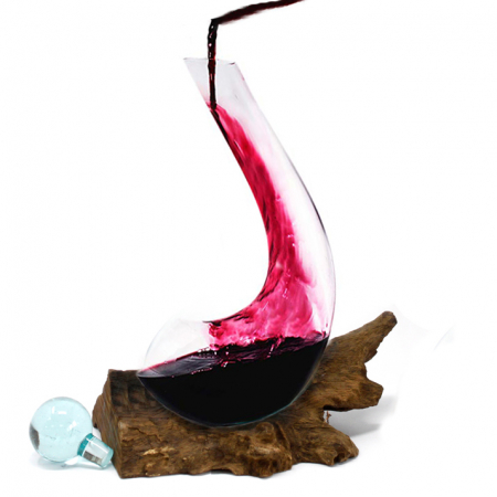 Decantor din Sticla Topita pe lemn [1]