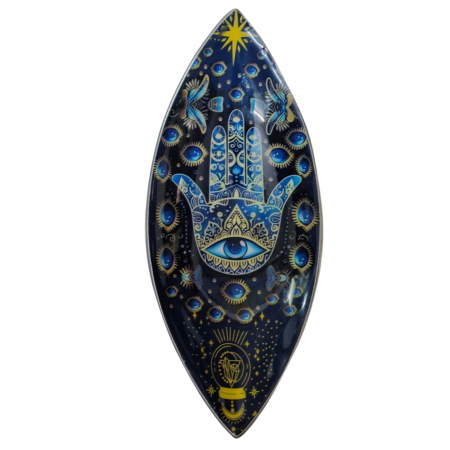 Boluri ritualice - Bol Emailat pentru Betisoare Parfumate, Hamsa, Aluminiu