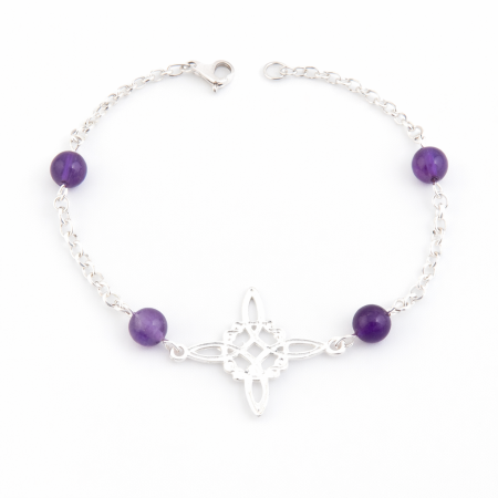 Bratari - Bratara din argint 925 cu ametist si nodul vrajitoarei