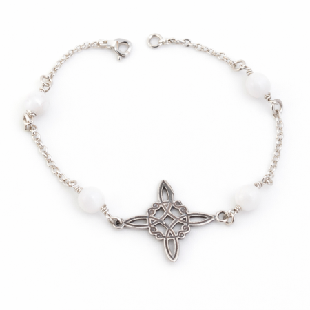 BIJUTERII - Bratara din argint 925, piatra lunii si nodul vrajitoarei