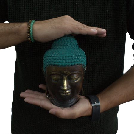 Cap de Buddha Clasic din Alama, 15 cm [1]