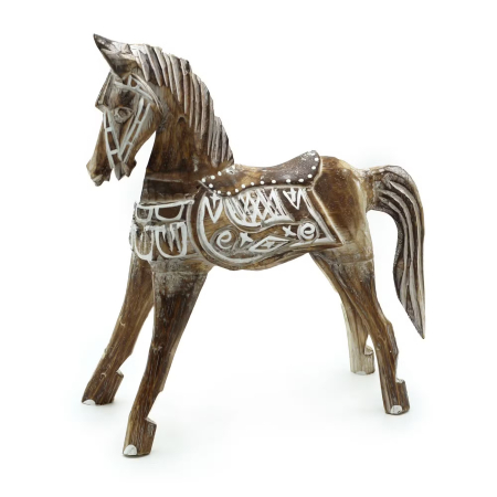 DECORATIUNI - Cal antic mare din lemn, 32 cm