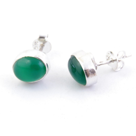 Cercei - Cercei tip stud din argint 925 cu piatra de aventurin verde