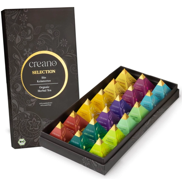 Ceaiuri artizanale - Creano Ceai Organic  Tea Set Cadou 18 Piramide
