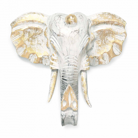 Decoratiuni de perete - Decor de perete - Cap de Elefant din lemn de Albasia, 29x26 cm