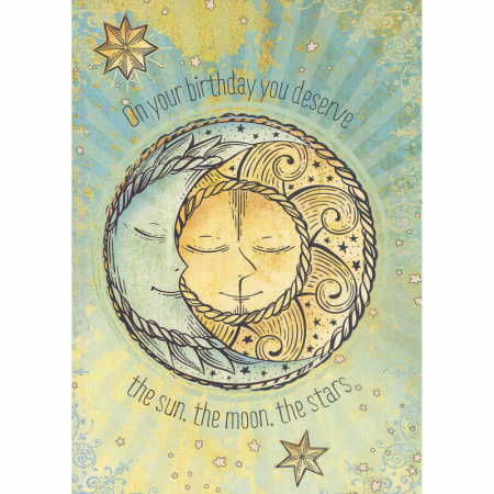 Felicitari - Felicitare Zi de Nastere, Soare, Luna si Stele