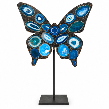 CRISTALE - Fluture din Agat Albastru – 140 cm
