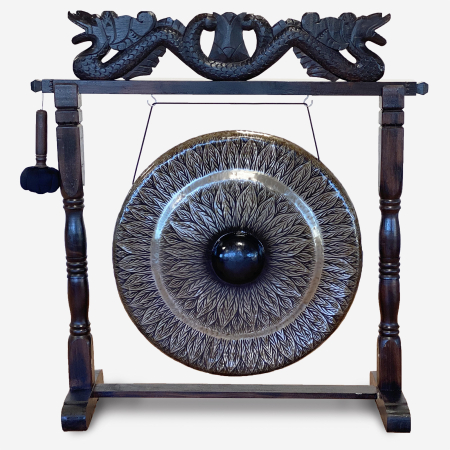 Gonguri - Gong cu suport, negru, 80 cm