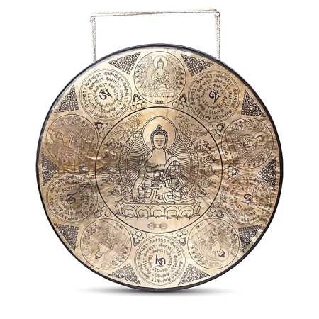 Gonguri - Gong Nepalez cu Gravura Buddha Shakyamuni – 60 cm