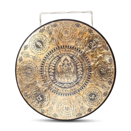 Gonguri - Gong Nepalez Gravura Chenrezig – 60 cm