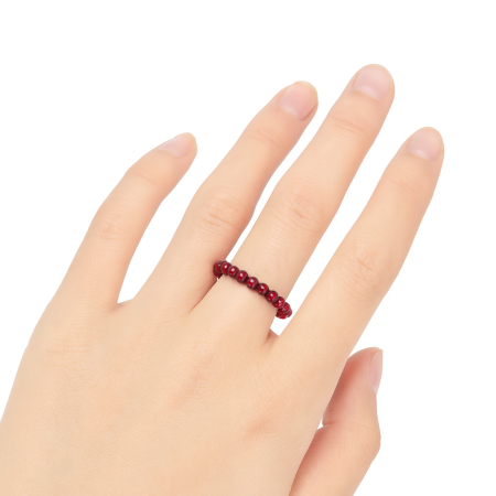 Pietre semipretioase slefuite - Inel Elastic Granat 3mm