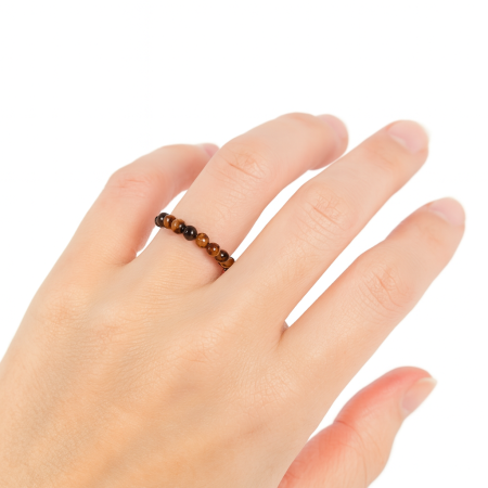 Pietre semipretioase slefuite - Inel Elastic Ochi de Tigru 3mm