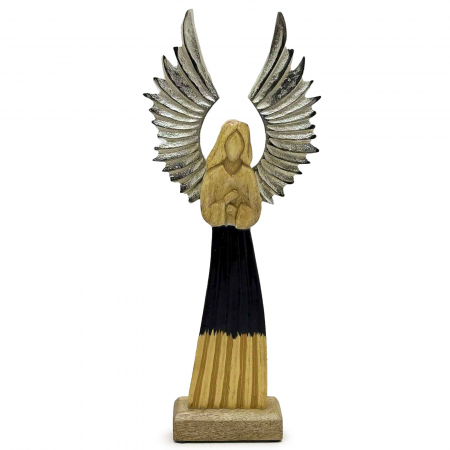 Statui si statuete - Inger Gardian, Aripi Metalice si Detalii din Smalt, 40 cm