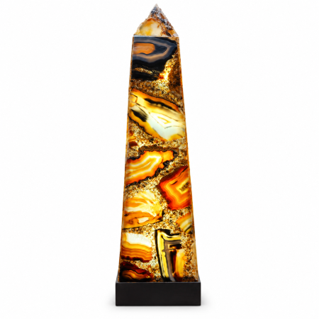 Lampi - Lampa obelisc din agat natural, 65x20 cm