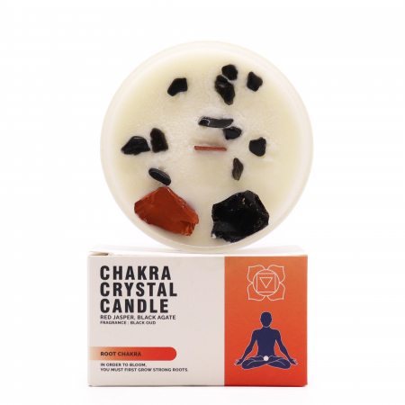 Chakre - Lumanare Parfumata cu Cristale pentru Chakra Radacina