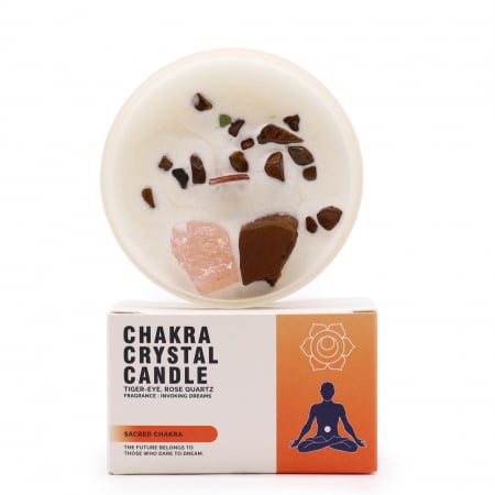 Lumanari - Lumanare Parfumata cu Cristale pentru Chakra Sacrala
