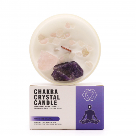 Chakre - Lumanare Parfumata cu Cristale pentru Chakra Al Treilea Ochi
