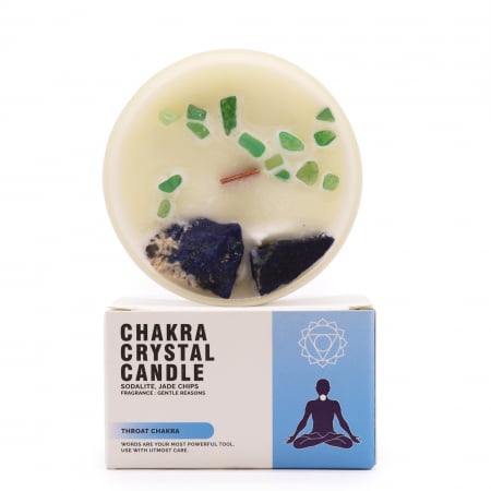 Chakre - Lumanare Parfumata cu Cristale pentru Chakra Gatului