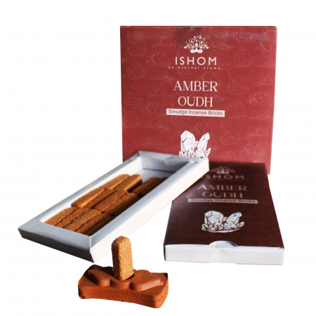 Caramizi parfumate - Set 15 Caramizi Parfumate Naturale din Chihlimbar cu suport