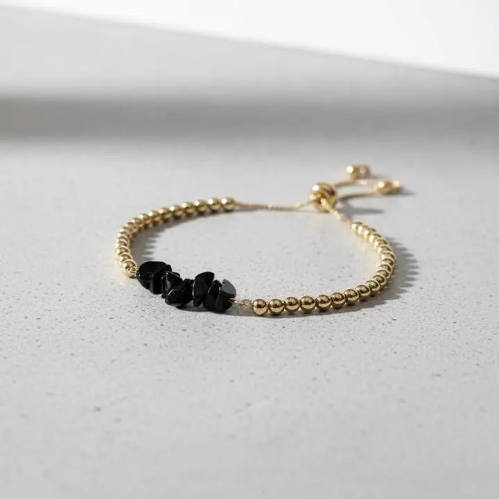 Pietre semipretioase slefuite - Noir Luxe Bratara cu Onix