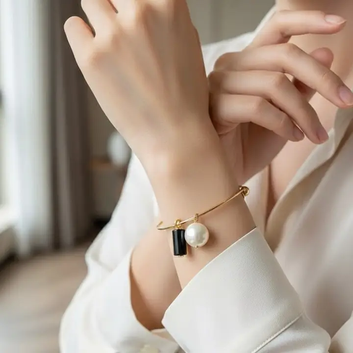 Onyx Radiance Bratara cu Onix si Perla de Majorca [1]