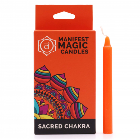 Lumanari ritualice - Set 12 Lumanari Ritualice, Chakra Sacrala - Creativitate