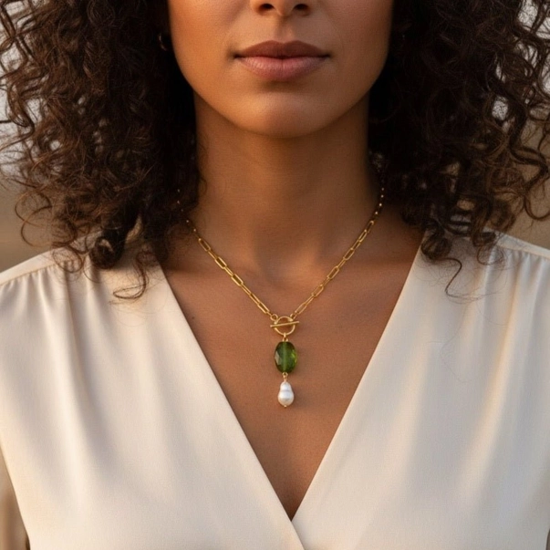 Peridot Grace Colier cu Peridot si Perla [1]